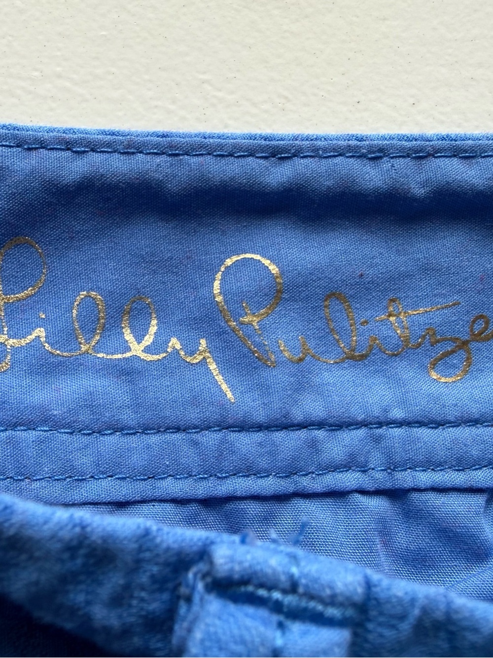 Lilly Pulitzer Royal Blue Textured High-Waist Shorts - Picture 3 of 5